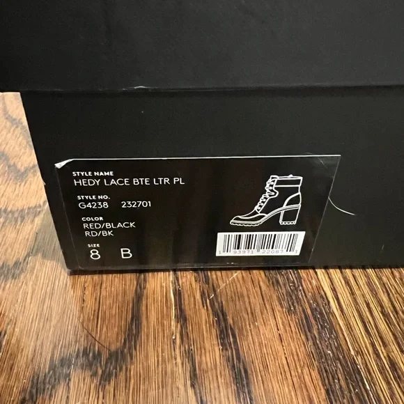 Coach Women's Plaid Lace-Up Boots in Black and Red - Picture 6 of 8